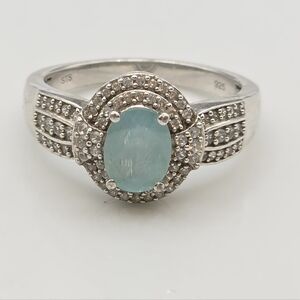 NWOT Rare Exceptional Designer Signed Genuine Grandidierite And White Topaz Ring